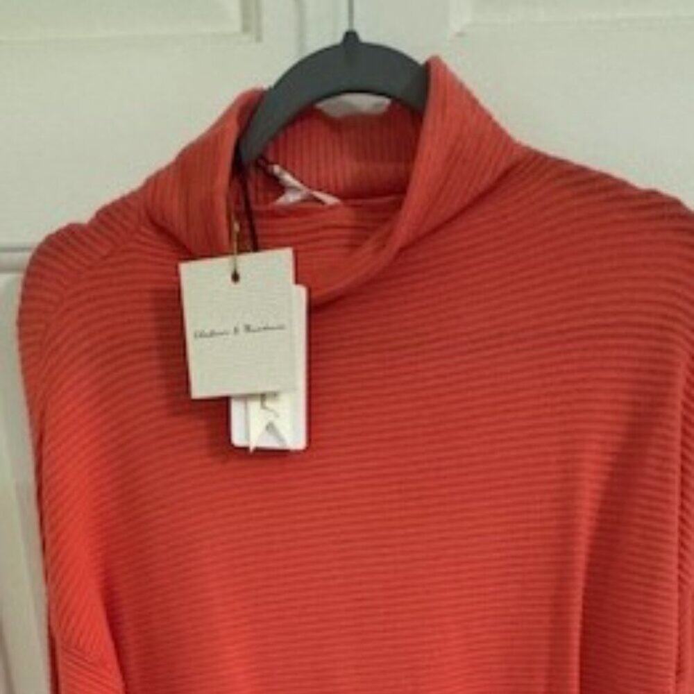 Chelsea & Theodore Coral Cowl Neck Tunic Sweater Sz XS NWT Cozy